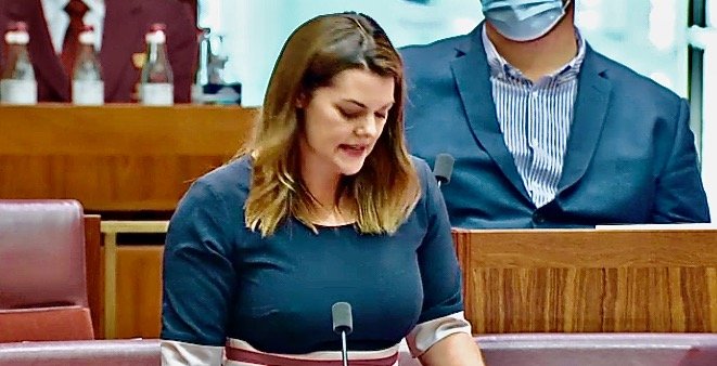 Hanson-Young The PM cutting green tape, cutting environmental protection.