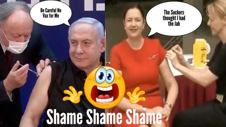 Video Annastacia Palaszczuk and Benjamin Netanyahu Fake Vax Shot