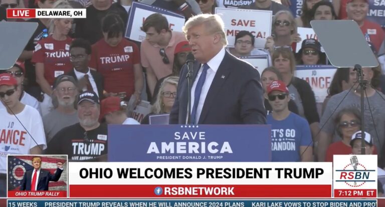 President Donald Trump Speaks at Rally in Delaware, Ohio