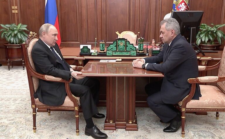 Putin had a working meeting with Russia’s Defence Minister Sergei Shoigu.